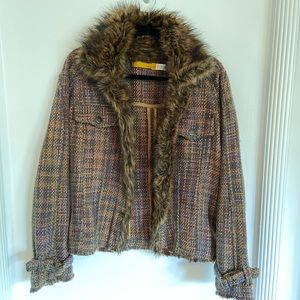 Vintage faux fur trimmed jacket